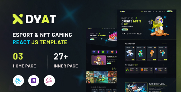 DYAT - eSports and Gaming NFT React JS Template